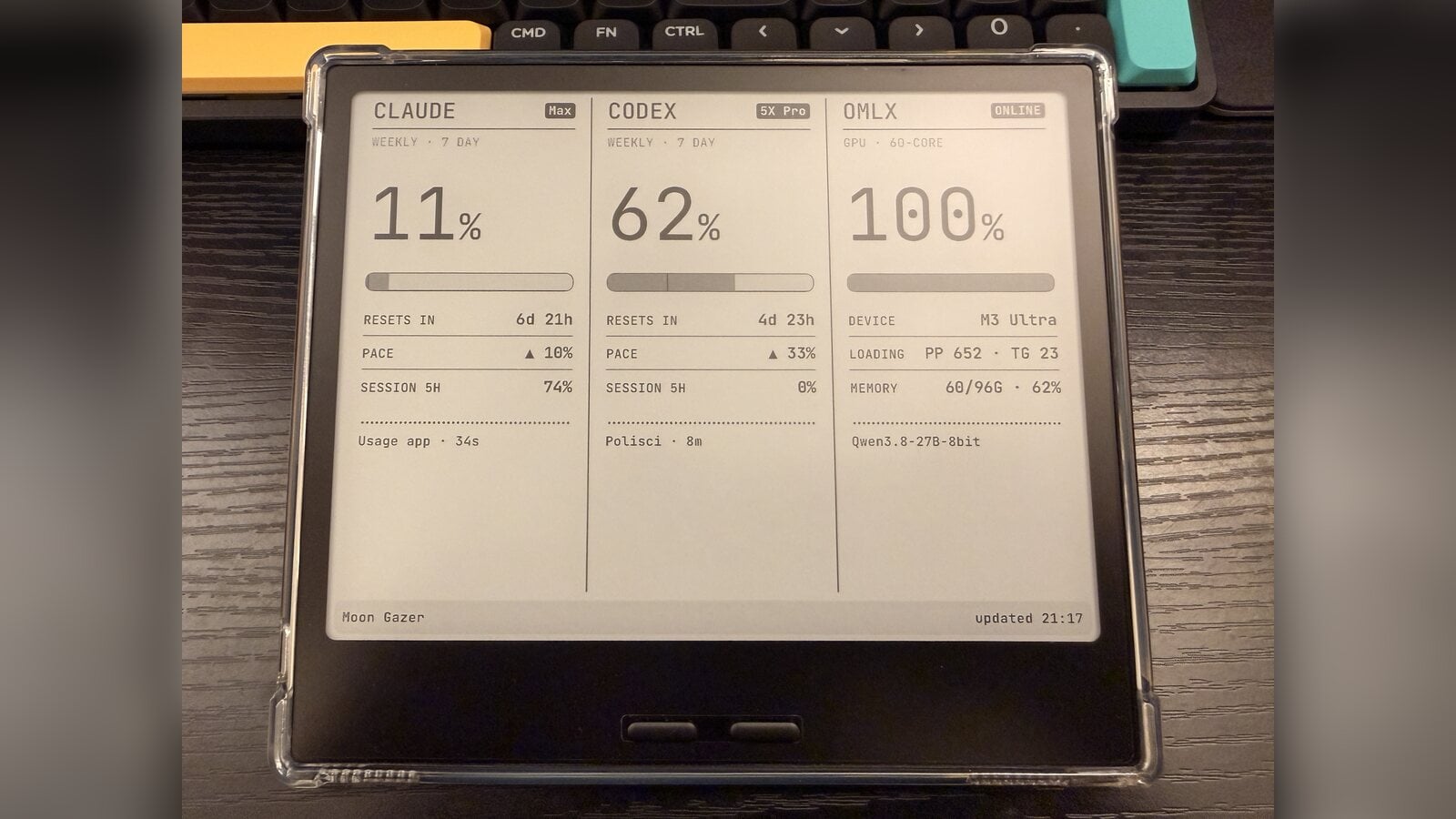 BOOX Go 7 running TRMNL