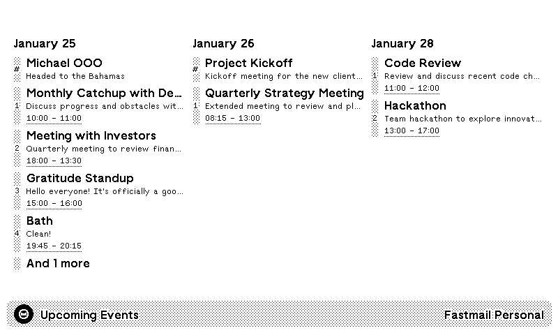 Fastmail Calendar plugin preview