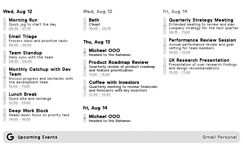 Google Calendar plugin preview
