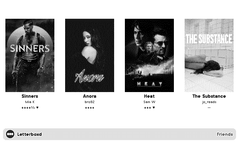 Letterboxd Friends layout