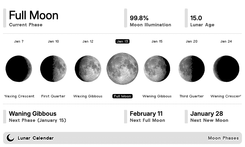 Lunar Calendar Detailed layout