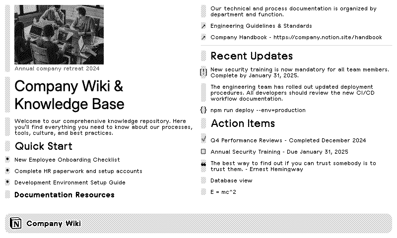 Notion Page layout