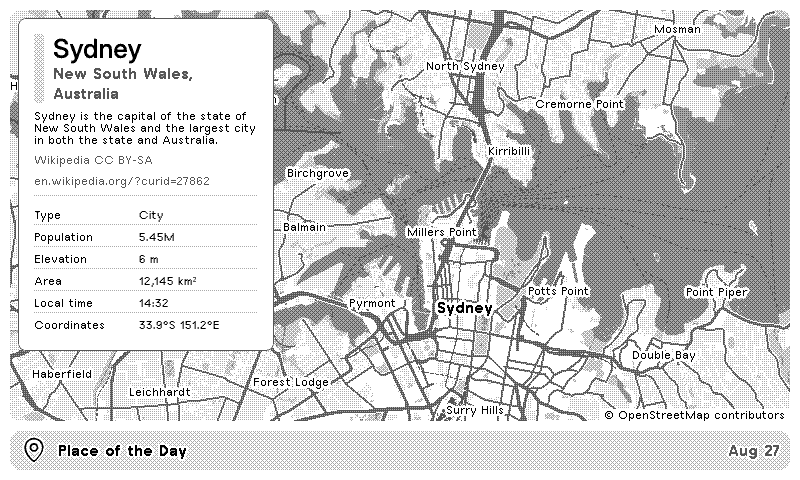 Place of the Day plugin preview