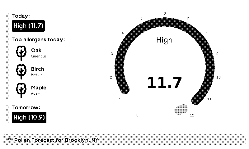 Pollen Forecast (US) plugin preview