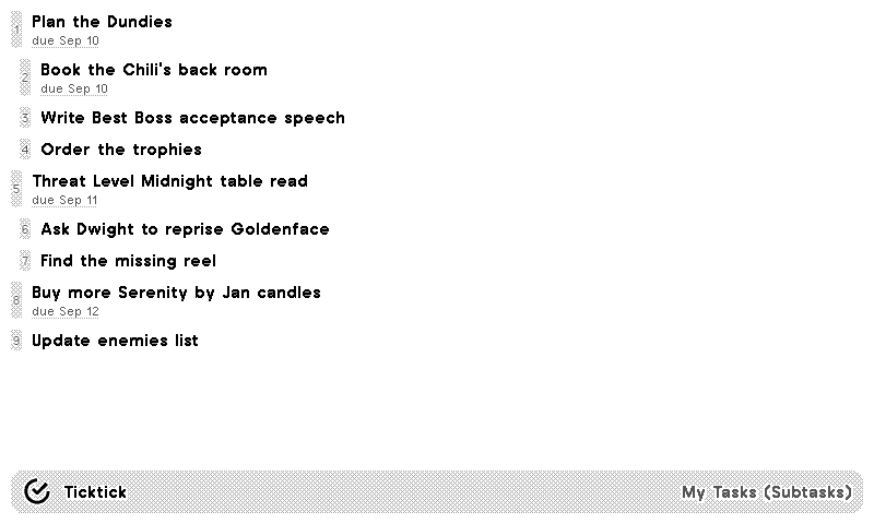 TickTick Subtasks layout