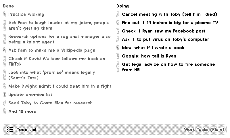 Todo List plugin preview