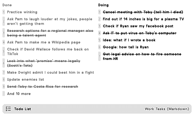 Todo List With Markdown layout