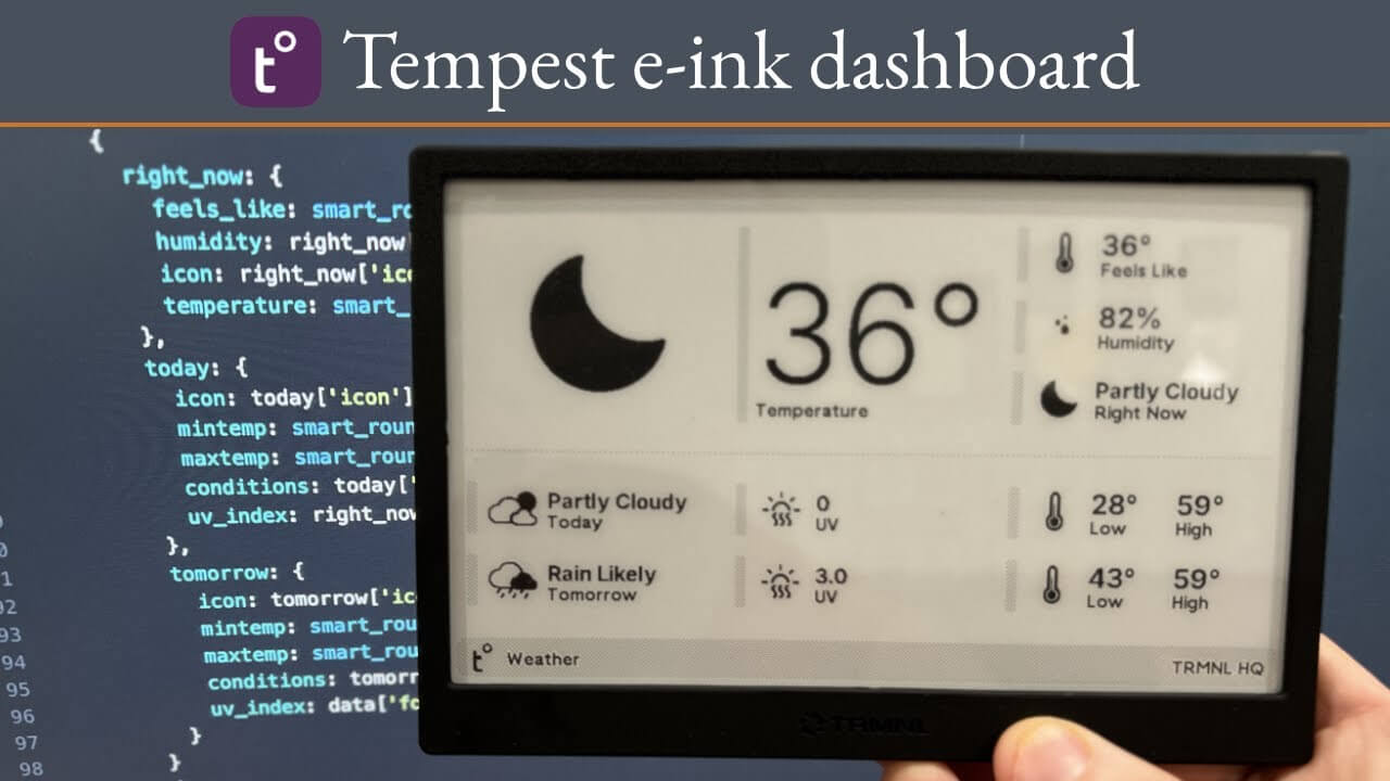 Building a Tempest Weather Station display