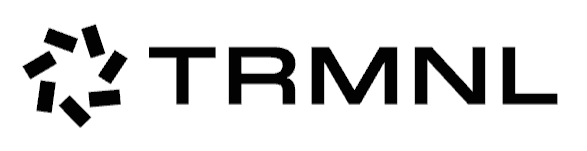 The TRMNL logo prepared as solid black artwork on a white background