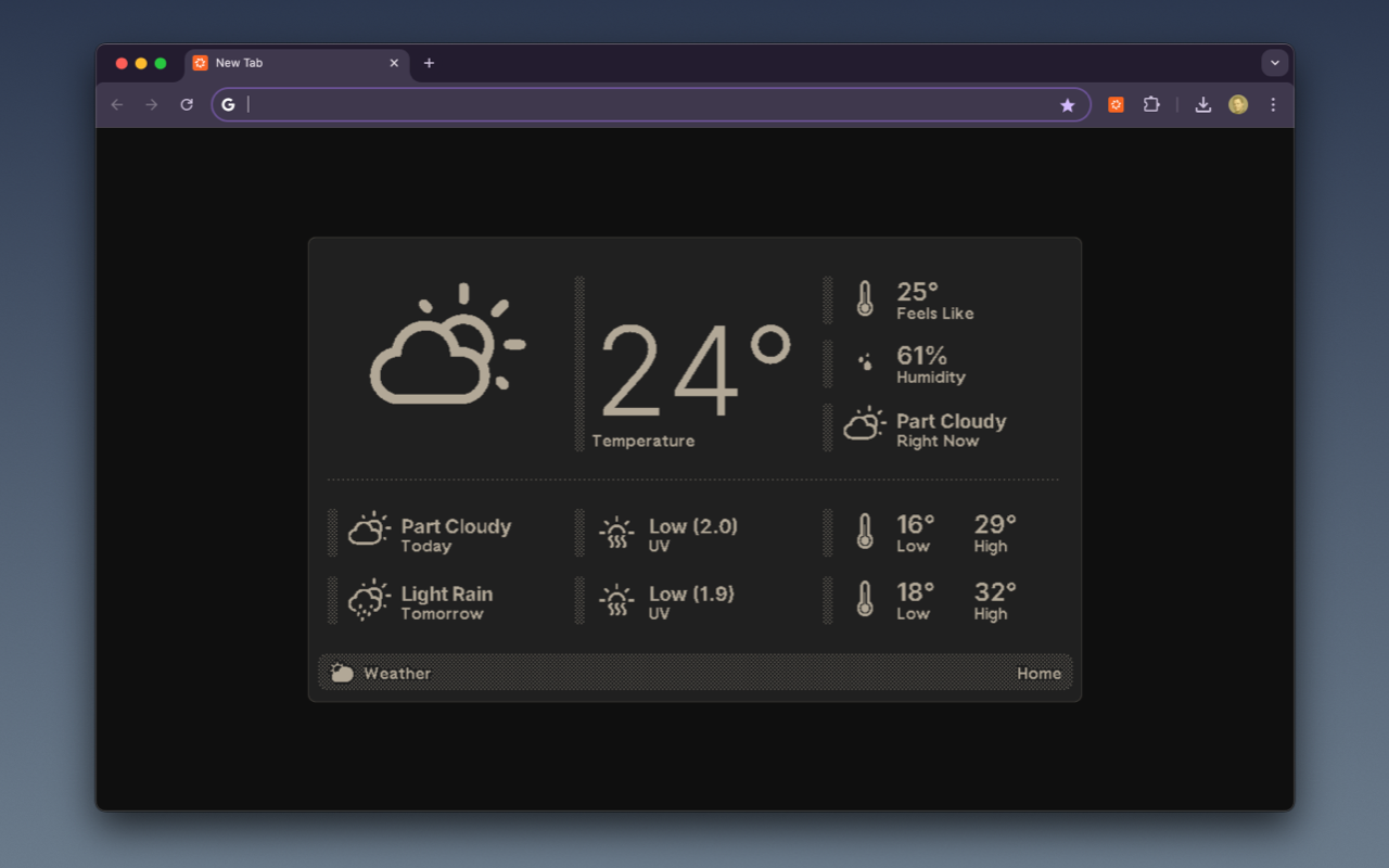 Screenshot of TRMNL Chrome Extension in Dark Mode